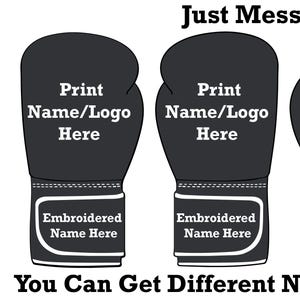 Adult Youth Customize Boxing Gloves Name Embroidered On Wrists