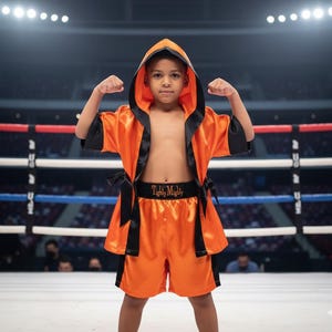 Custom Satin Boxing Robe: Personalized Fight Wear (NO GLOVES)