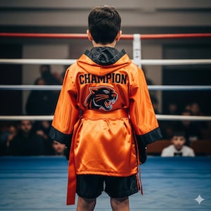 Custom Satin Boxing Robe: Personalized Fight Wear (NO GLOVES)