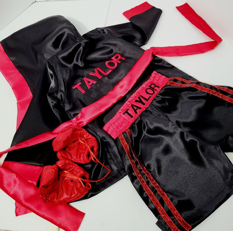 Personalized Boxing Set Robe Shorts Baby Halloween Costume