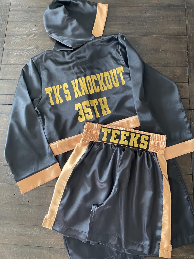 Personalized Adult Boxing Set Robe Shorts trunks