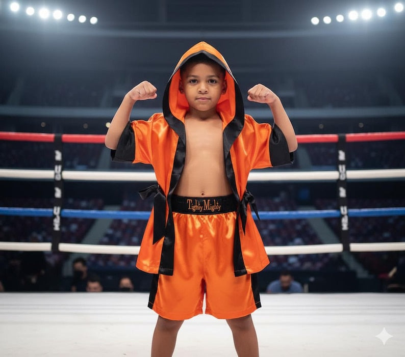 customize boxing gear Custom Satin Boxing Robe: Personalized Fight Wear – Personalized Boxing Robes
