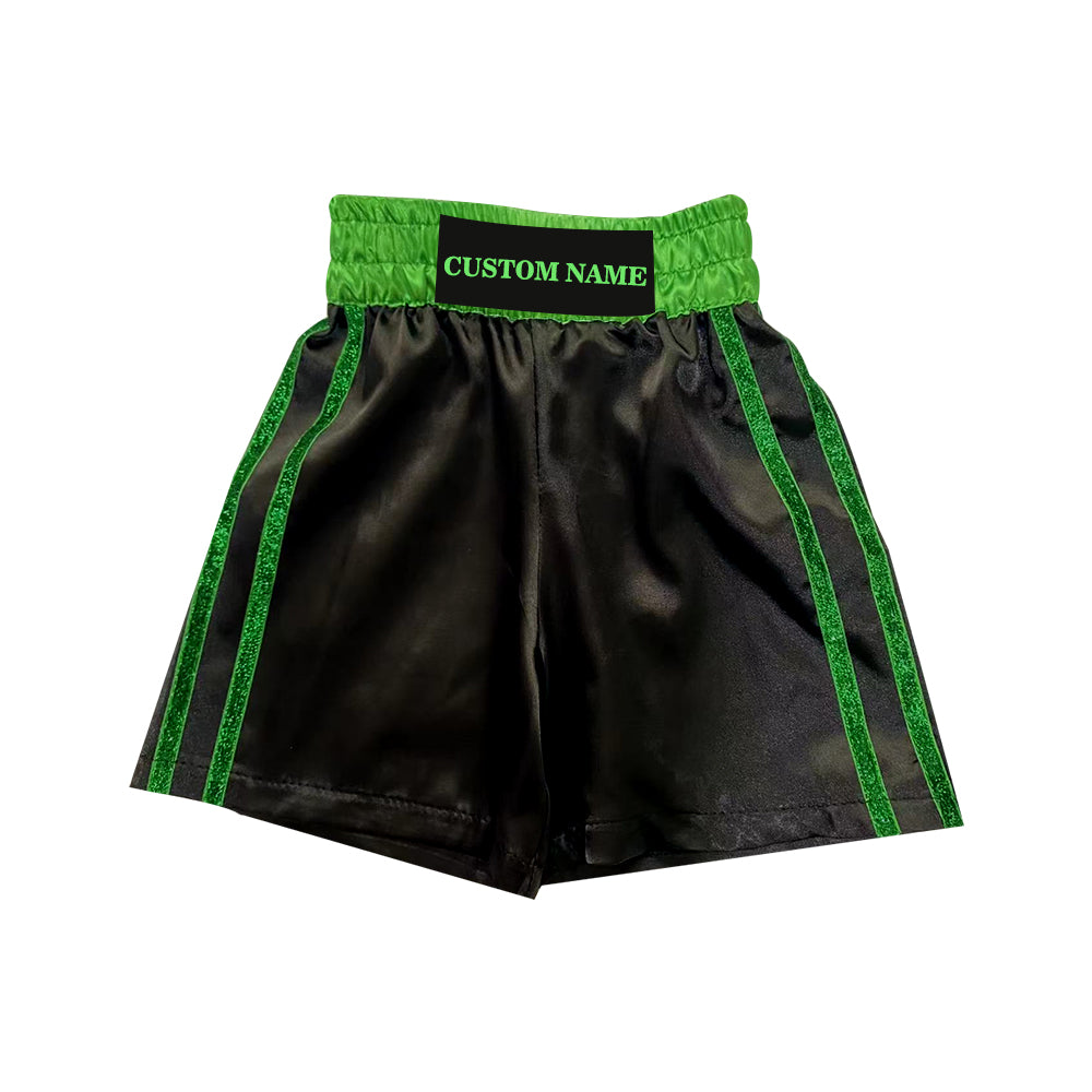 Personalized boxing set of robe with shorts (Black and Green)