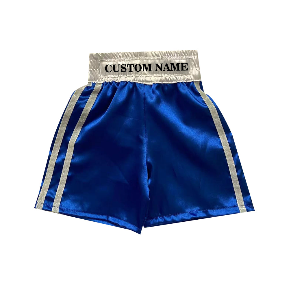 Personalized boxing set of robe with shorts (Blue and White)