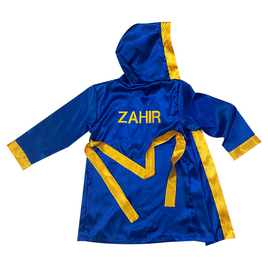 Personalized Boxing Robe(Blue and Gold)