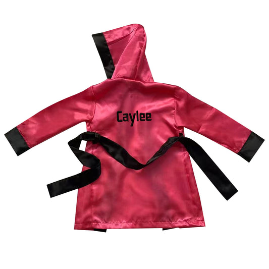 Personalized Boxing Robe(Fuchsia and Black)