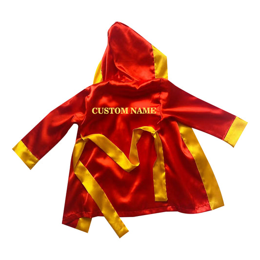 Personalized Boxing Robe (Red and Gold)