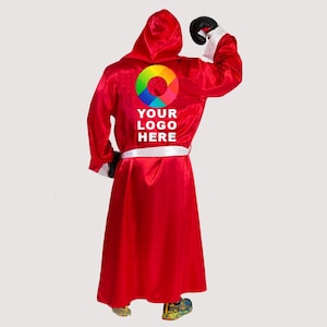 Boxing Robe with Full Color Custom DTF Logo Personalized Wrestling Robe Costume with unique logo print