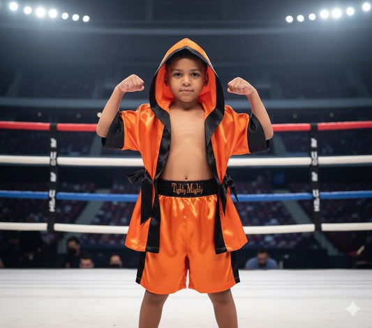 Custom Satin Boxing Robe: Personalized Fight Wear (NO GLOVES)
